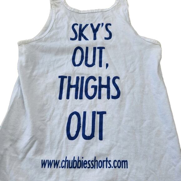 Chubbies Sleeveless Muscle Tee T-Shirt Tank Top Mens White Graphic Beach Size M - Picture 2 of 5